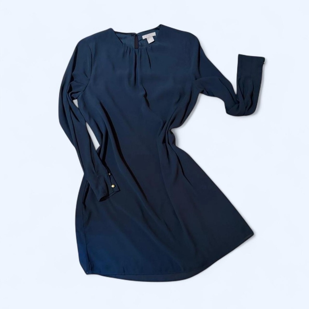 Women's H&M Green/Blue Long-Sleeve Cocktail Dress